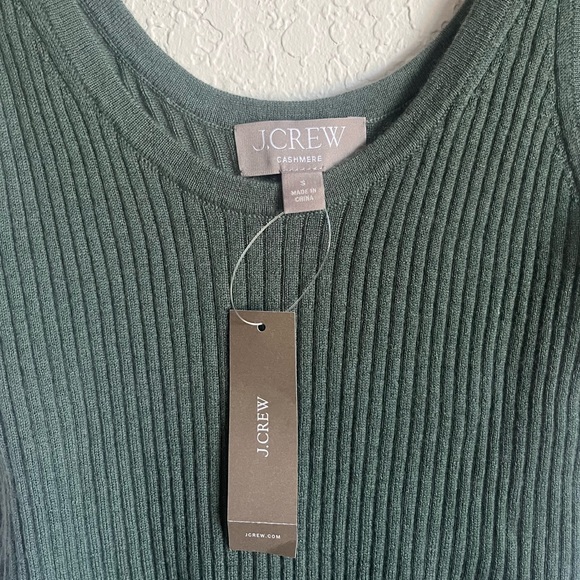 NWT JCREW Featherweight cashmere ribbed tank top Topiary Size Small - Picture 3 of 7